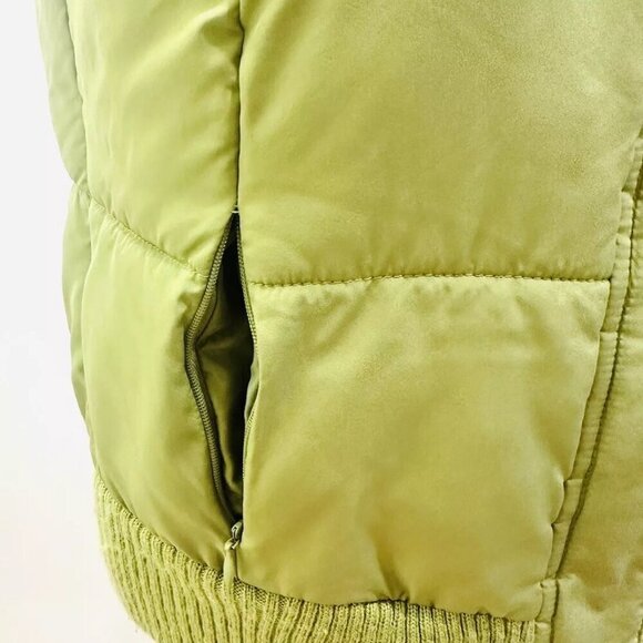 MERONA Women Lightweight Collared Zip & Button Closure Green Puff Vest Sz Small - Picture 5 of 15